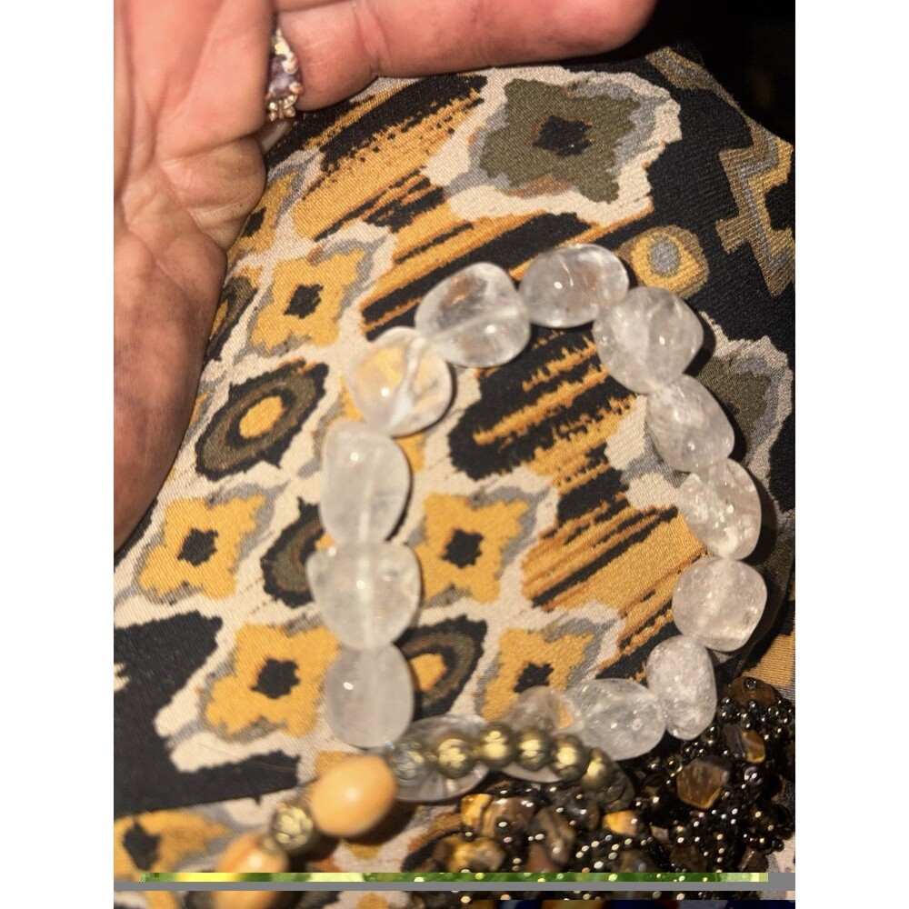Large Bead Quartz Tumbled Bracelet